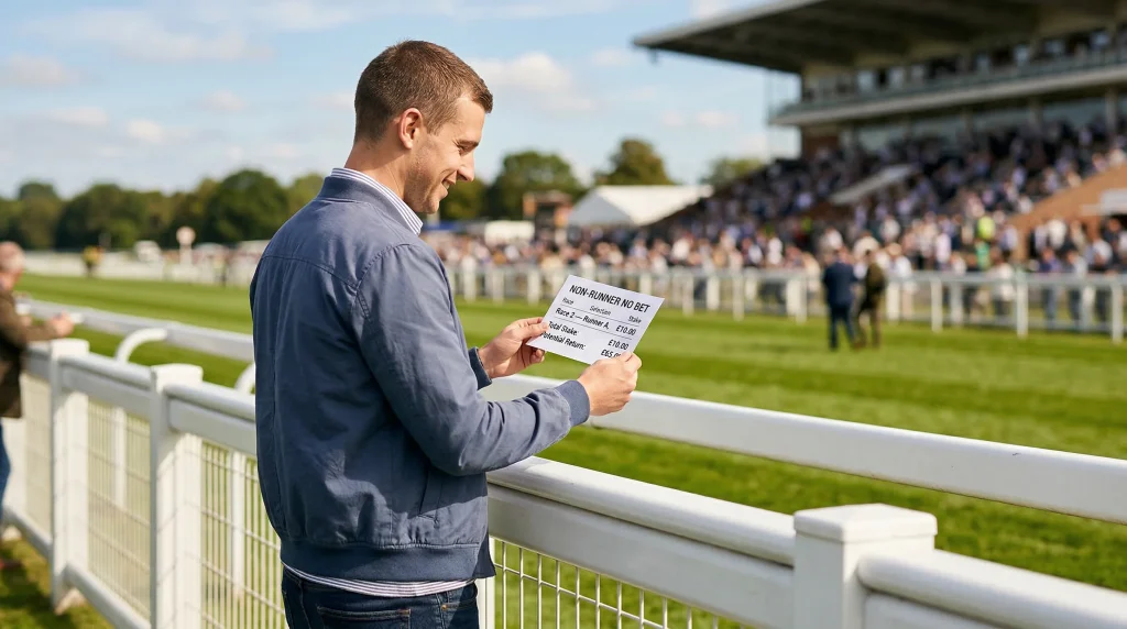 Beginner placing first horse racing bet with NRNB protection